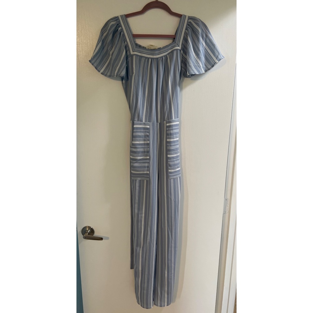 Monteau blue and white jumpsuit new with tags